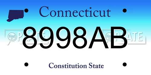 8998AB Connecticut License Plate
