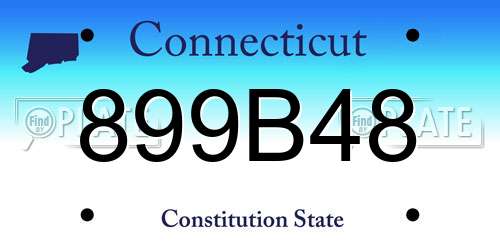899B48 Connecticut License Plate