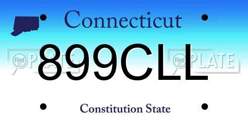 899CLL Connecticut License Plate