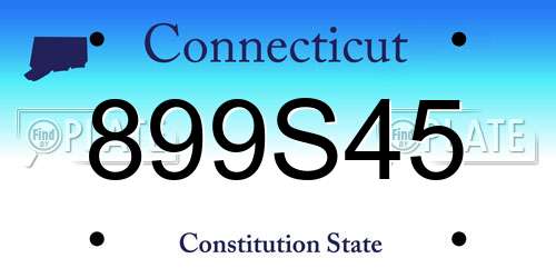 899S45 Connecticut License Plate