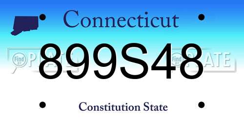 899S48 Connecticut License Plate