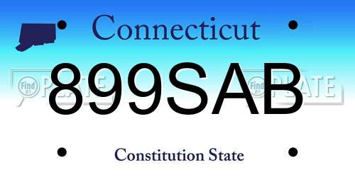 899SAB Connecticut License Plate