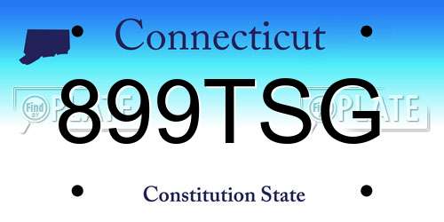 899TSG Connecticut License Plate