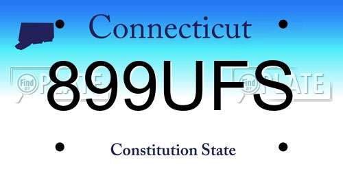 899UFS Connecticut License Plate