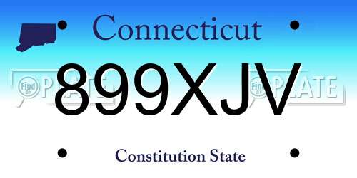 899XJV Connecticut License Plate