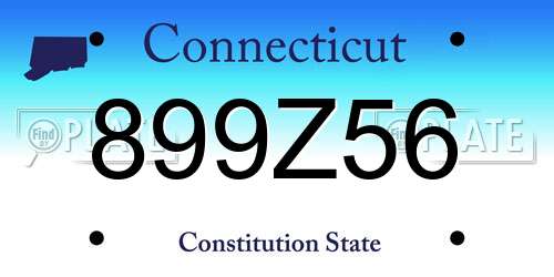899Z56 Connecticut License Plate