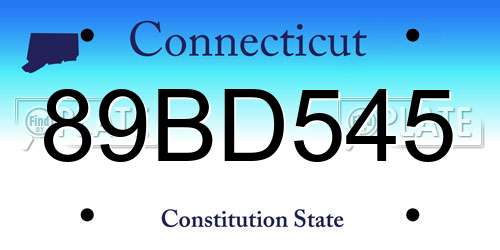 89BD545 Connecticut License Plate