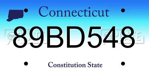 89BD548 Connecticut License Plate