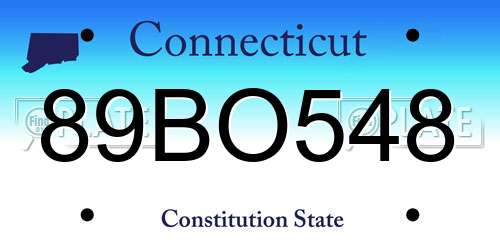 89BO548 Connecticut License Plate