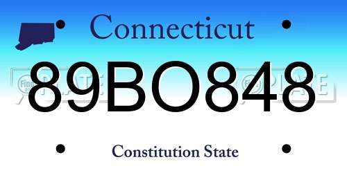 89BO848 Connecticut License Plate