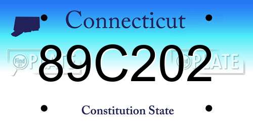 89C202 Connecticut License Plate