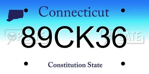 89CK36 Connecticut License Plate