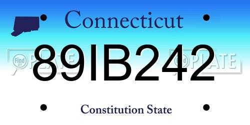 89IB242 Connecticut License Plate
