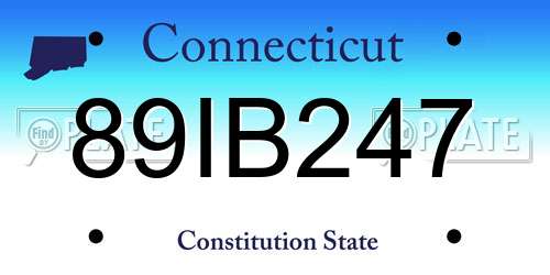 89IB247 Connecticut License Plate
