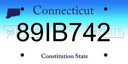 89IB742 Connecticut License Plate