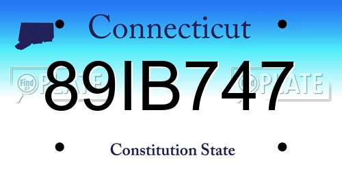 89IB747 Connecticut License Plate
