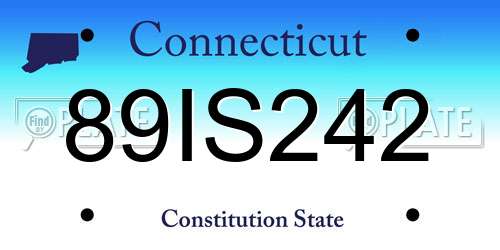 89IS242 Connecticut License Plate