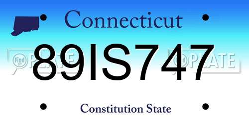 89IS747 Connecticut License Plate