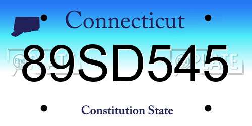 89SD545 Connecticut License Plate