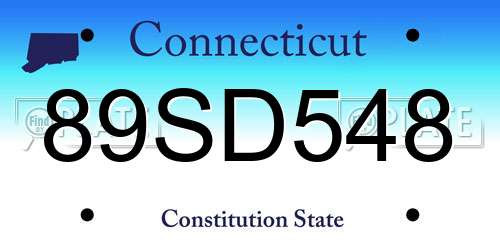 89SD548 Connecticut License Plate