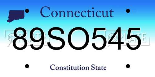 89SO545 Connecticut License Plate