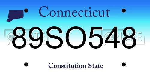 89SO548 Connecticut License Plate