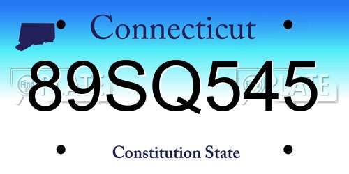 89SQ545 Connecticut License Plate