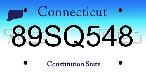 89SQ548 Connecticut License Plate