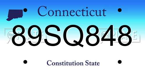 89SQ848 Connecticut License Plate