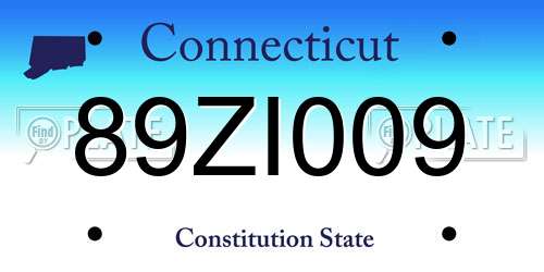 89ZI009 Connecticut License Plate
