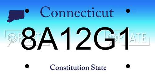 8A12G1 Connecticut License Plate