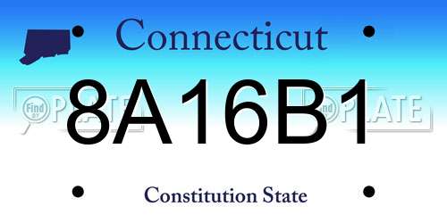 8A16B1 Connecticut License Plate