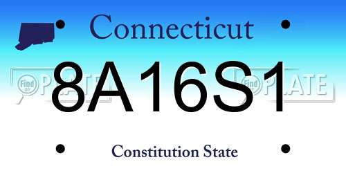 8A16S1 Connecticut License Plate