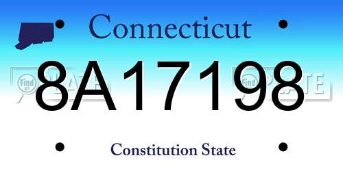 8A17198 Connecticut License Plate
