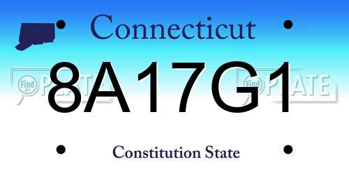 8A17G1 Connecticut License Plate