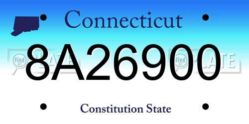 8A26900 Connecticut License Plate