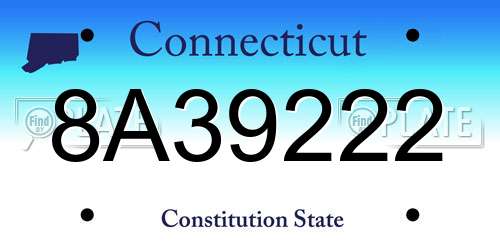 8A39222 Connecticut License Plate