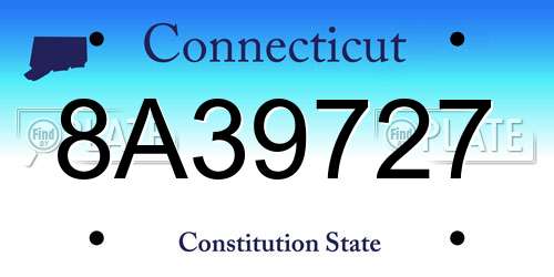 8A39727 Connecticut License Plate