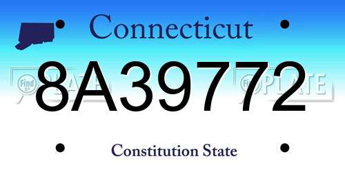 8A39772 Connecticut License Plate