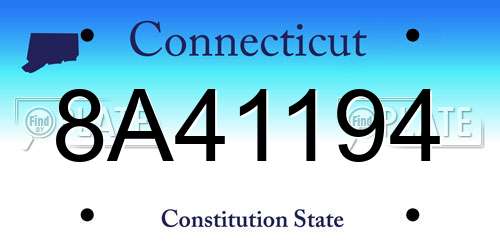 8A41194 Connecticut License Plate