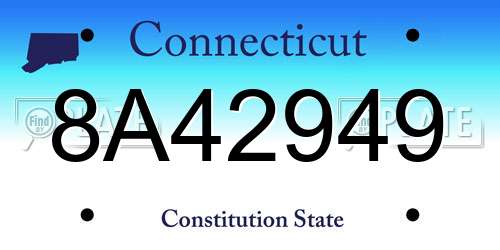 8A42949 Connecticut License Plate