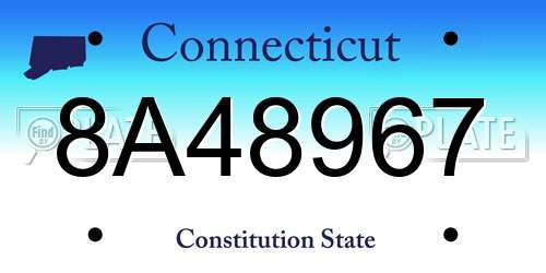 8A48967 Connecticut License Plate