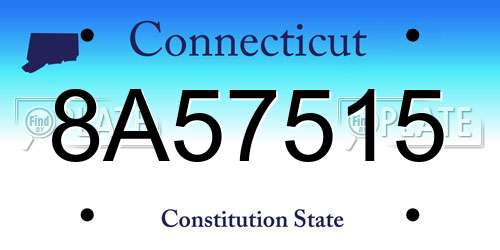 8A57515 Connecticut License Plate