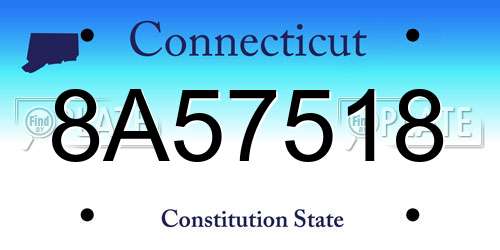 8A57518 Connecticut License Plate
