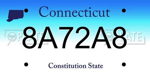 8A72A8 Connecticut License Plate