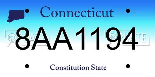 8AA1194 Connecticut License Plate