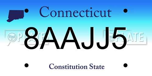 8AAJJ5 Connecticut License Plate