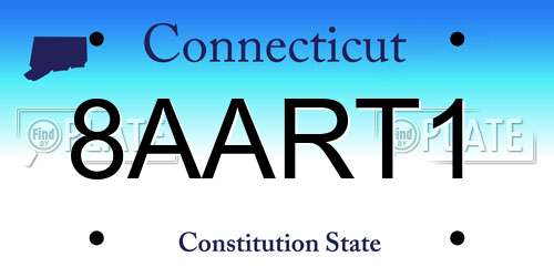 8AART1 Connecticut License Plate