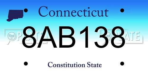 8AB138 Connecticut License Plate