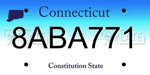 8ABA771 Connecticut License Plate
